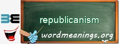 WordMeaning blackboard for republicanism